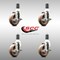 Service Caster 4 Inch 316SS High Temp Glass Filled Nylon 1-5/8 Inch Stem Caster Set Brake SCC SCC-SS316EX20S414-GFNSHT-TLB-158-4 - alternate 3